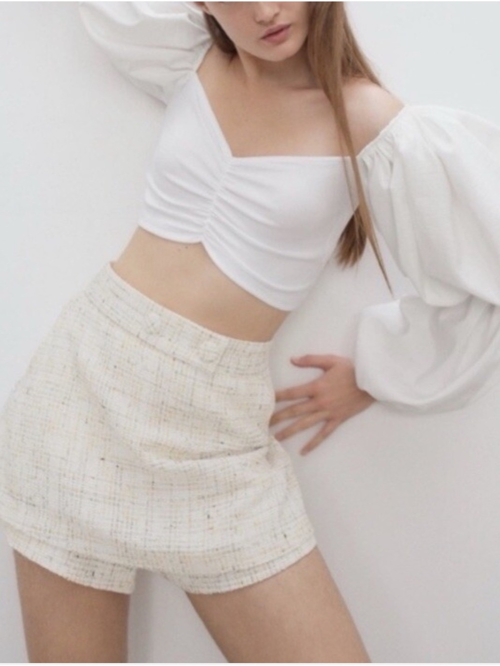 Textured Cream Skort